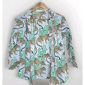 Print Fresh Long-Sleeve White Organic Cotton Bagheera Leopard Pajama Set XXS